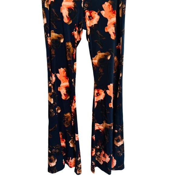 Altar'a State Large Floral Print Bell Bottom Pants Polyester & Spandex - Picture 4 of 10
